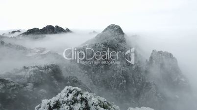 Huangshan China National Park in snow