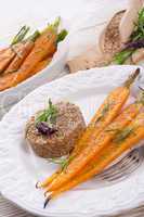 Wheat groats  and Caramelized carrots