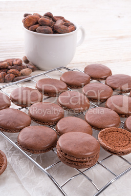 chocolate macarons with cardamom