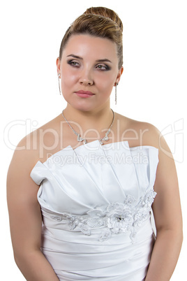 Portrait of a woman in white wedding dress