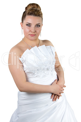 Standing Woman in white wedding dress