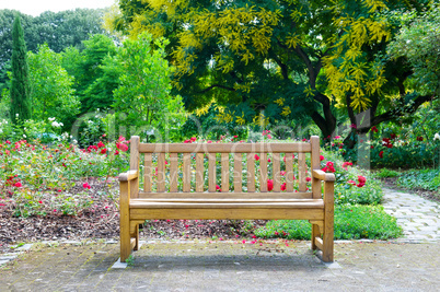 wooden bench in the park