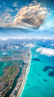 Aerial view of Miami Beach