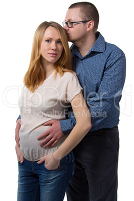 Photo of young family expecting a baby