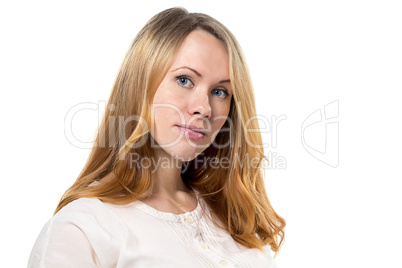 Portrait of beautiful woman with red hair