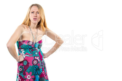 Serious Pregnant woman with tummy