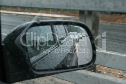 All machines in the side mirror of a car
