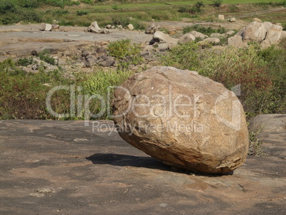 Big round granite boulder