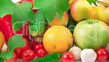 background of  fruits and vegetables