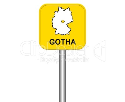 Ortseingangsschild: Gotha