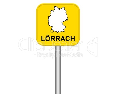 Ortseingangsschild: Lörrach