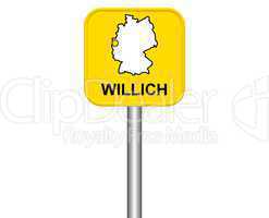 Ortseingangsschild: Willich