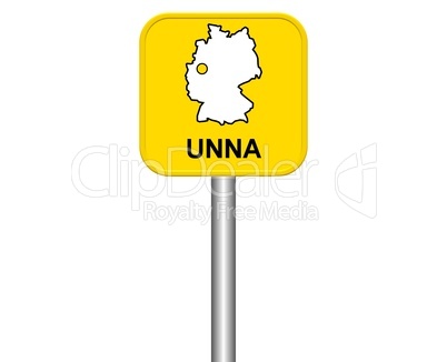 Ortseingangsschild: Unna