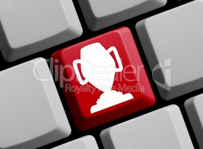 Pokalsymbol auf Computer Tastatur