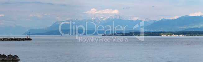 Geneva lake and Alps mountain, Switzerland