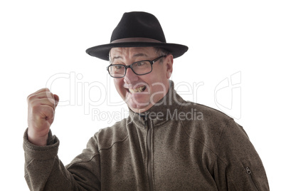 Joyous man with hat