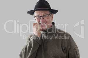 Joyous man with hat