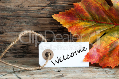 Autumnal Background with Welcome
