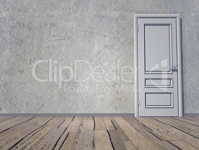 Closed door - 3D render