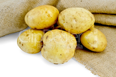 Potatoes yellow with bagging