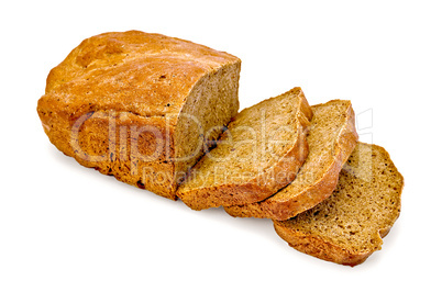 Rye homemade bread cut into slices