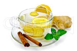 Tea ginger with lemon and cinnamon