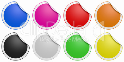 Farbige Button Sammlung mit Rand isoliert