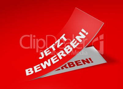 3D Etikett Rot - Jetzt bewerben!