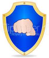 Shield with fist