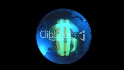 globe on background dollar symbol
