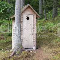 Wooden outdoors toilet