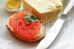 Breakfast With Red Caviar