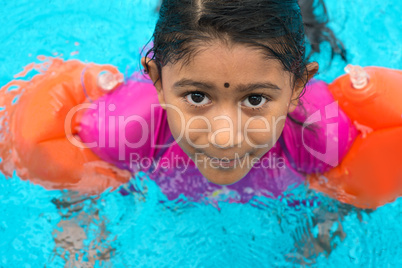 Indian child swimming