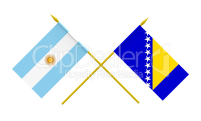 Flags, Argentina and Bosnia and Herzegovina