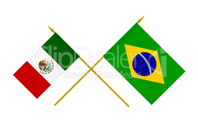 Flags, Brazil and Mexico