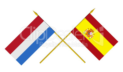 Flags, Spain and Netherlands