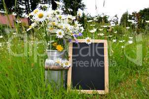 Tafel Blumenstrauß margeriten