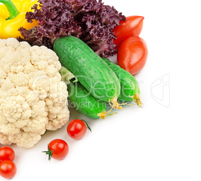 set of fresh vegetables