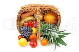 fruits and vegetables in the basket