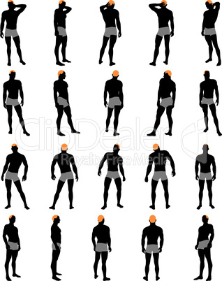 Set of men silhouette