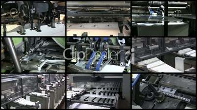 Video Wall Printing Industry Process, 9 screens static