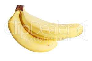 Bananas bunch laying isolated on the white background