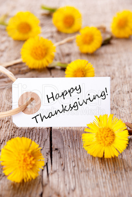 Label with Happy Thanksgiving