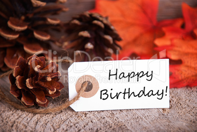 Fall Label with Happy Birthday