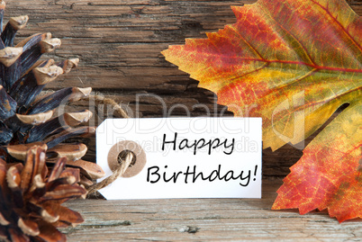 Autumn or Fall Background with Happy Birthday