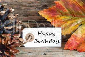 Autumn or Fall Background with Happy Birthday