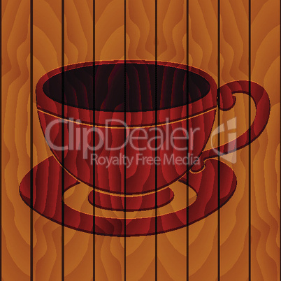 Coffee cup on a wooden background