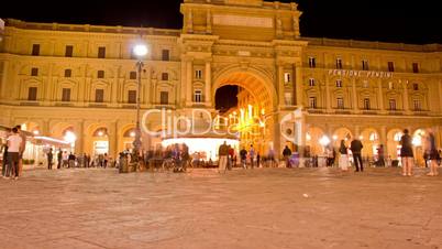 Piazza Della Republica. Time Lapse on June 1, 2014 in Florence(Firenze), Italia.