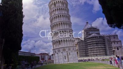 Leaning Tower, Pisa, Italy. Time Lapse.