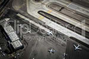 Flughafen und Startbahn von oben, Las Vegas, USA